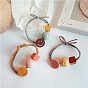 Cute Colorful Smiley Bead Hair Rope - Simple Elastic Hair Band Accessory