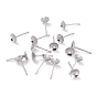 304 Stainless Steel Stud Earring Settings, Cone
