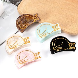 Cat Shape Acrylic Large Claw Hair Clips, for Girls Women Thick Hair