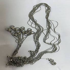 304 Collar de cadena de eslabones Boston de acero inoxidable para hombres y mujeres, larga duración plateado, sin níquel