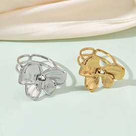 304 открытые манжеты из нержавеющей стали для женщин, цветок