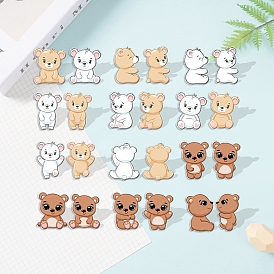 Пластиковые серьги-гвоздики в виде медведя для женщин