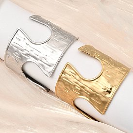 Браслеты-манжеты из нержавеющей стали с чеканкой, широкие браслеты для женщин, вырезать