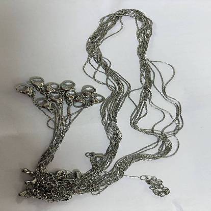 304 Collar de cadena de eslabones Boston de acero inoxidable para hombres y mujeres, larga duración plateado, sin níquel