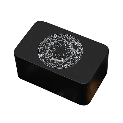 Железные коробки для сбора карт Таро «Древо жизни/звезды», футляры для хранения карт Таро, прямоугольные, чёрные