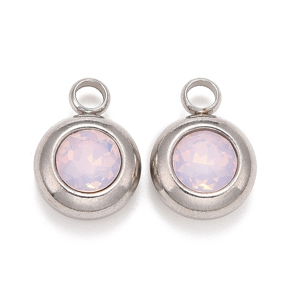 Ионное покрытие (ip) 304 подвески из нержавеющей стали, со стразами k9, плоско-круглые