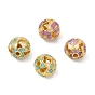 Бисера эмали сплава, круглая с цветком, золотые
