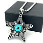 Винтажные готические ожерелья из нержавеющей стали с подвеской в виде звезды сглаза для мужчин