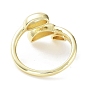Leaf Rack Plating Brass Cuff Rings, Long-Lasting Plated Open Ring for Women, Lead Free & Cadmium Free