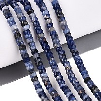 Natural Sodalite Beads Strands, Rondelle, Faceted