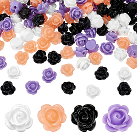 160шт 4 цвета непрозрачные бусины из смолы, цветок розы