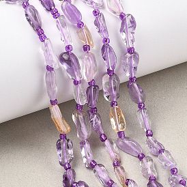 Природные Аметрин бисер нитей, самородки, класс А, с бисером