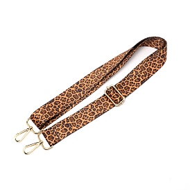 Polyester Leopard Print Pattern Bag Straps, with Alloy Swivel Clasps, Bag Replacement Accessories