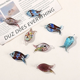 Handmade Lampwork Pendants, Fish