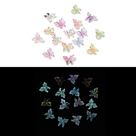 Luminous Resin Decoden Cabochons, Glow in the Dark, Butterfly