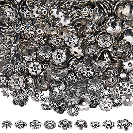 450шт 9 стили колпачки из сплава в тибетском стиле, цветок