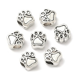 Сплавочные европейские бусины, Настройки эмали, бусины с большим отверстием, собака отпечатки лап