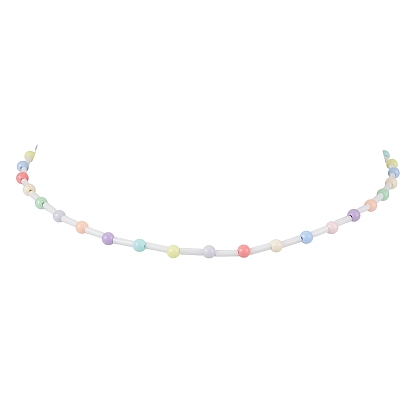 Collares de cuentas redondas de acrílico y vidrio