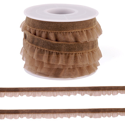 5 метров эластичной бархатной органзовой ленты, с пластиковыми бобин