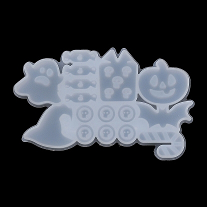 Halloween Theme Ghost/Candy/Bat DIY Silicone Molds, Resin Casting Molds, for UV Resin, Epoxy Resin Craft Making
