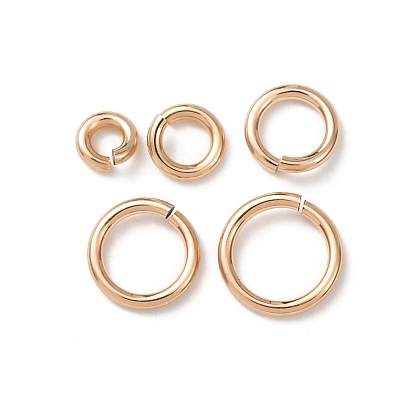 1/20 14k открытые соединительные кольца с золотым покрытием, круглый отрезок, покрытый желтым золотом