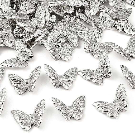 УФ-покрытие непрозрачные бусины из пластика ccb, радужный, бабочка