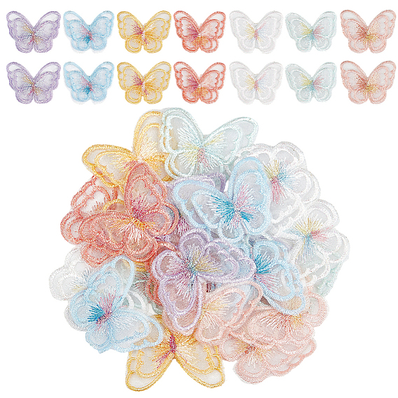 28 шт 7 цвета компьютеризированная вышивка ткань утюг / пришивание заплат, аксессуары для костюма, аппликация, бабочка