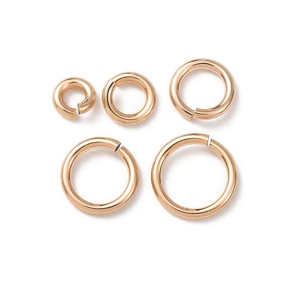 1/20 14k открытые соединительные кольца с золотым покрытием, круглый отрезок, покрытый желтым золотом