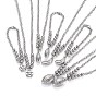 304 нержавеющей стали ювелирных изделий, ожерелья и браслеты, с кабельными цепями и когтями омара застежками, разнообразные