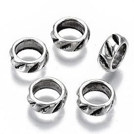 Tibetan Style Alloy European Beads, Large Hole Beads, Cadmium Free & Lead Free