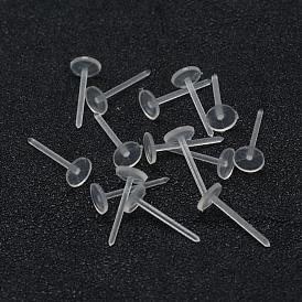 Eco-Friendly Plastic Stud Earring Findings, Flat Round