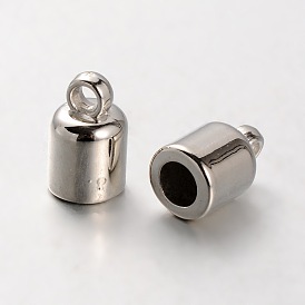 Extremos de cable de plástico ccb para hacer joyas, columna, 13x8 mm, agujero: 2.5 mm, diámetro interior: 6 mm