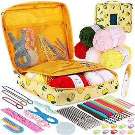 58-piece crochet set DIY novice crochet complete material package portable wool knitting tools