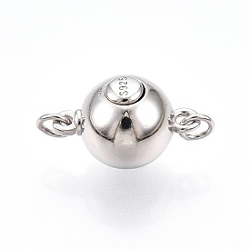 925 застежка из стерлингового серебра, круглый с s925 штампом, с целью перехода в кольце