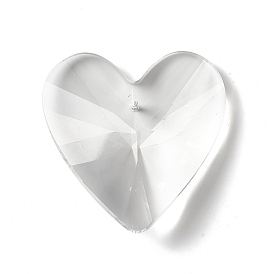 Transparent Glass Big Pendants, for Chandelier Crystal Hanging Pendants, Faceted, Heart