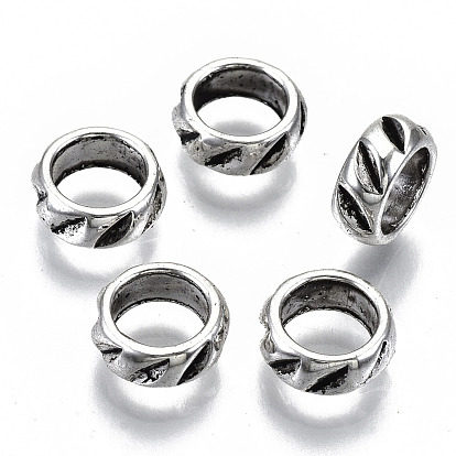 Tibetan Style Alloy European Beads, Large Hole Beads, Cadmium Free & Lead Free