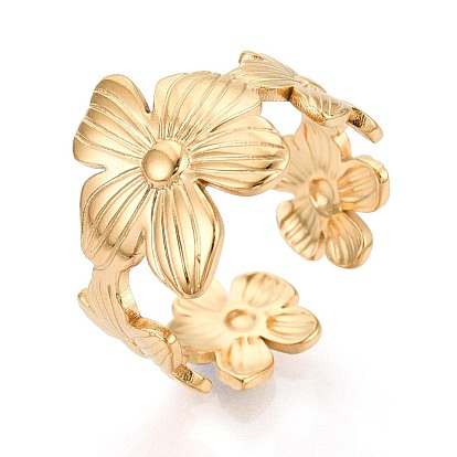 Регулируемые 304 манжеты из нержавеющей стали для женщин, цветок