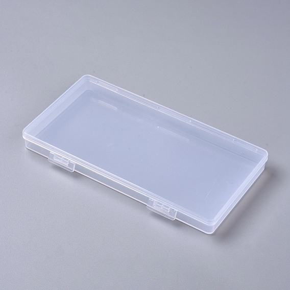 Transparent Plastic Bead Containers, with Hinged Lids, for Beads and More, Rectangle