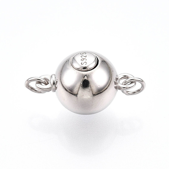 925 застежка из стерлингового серебра, круглый с s925 штампом, с целью перехода в кольце