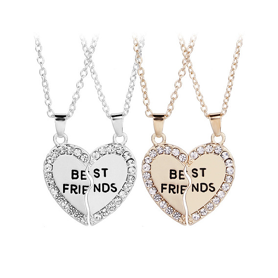 Broken Heart Best Friends Necklace - Couple BFF Pendant Jewelry Set