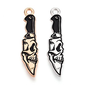 Подвески из сплава и эмали на тему Хэллоуина, светлое золото/платина