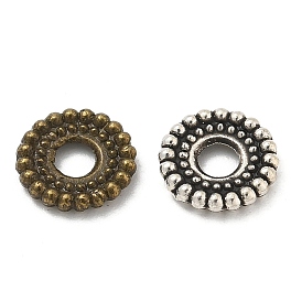 Tibetan Style Alloy Spacer Beads, Cadmium Free & Lead Free, Flat Round