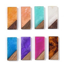 Resin & Wood Pendants, Rectangle Charms