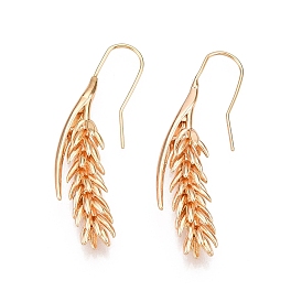 Wheat Brass Dangle Earrings, Long-lasting Plated