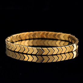 Браслеты из синтетических немагнитных гематитовых бусин для мужчин, стрелка