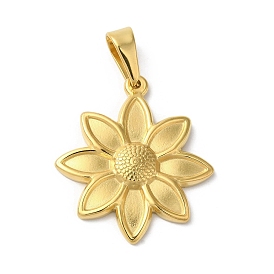 PVD Vacuum Plating 304 Stainless Steel Pendants, Flower Charm