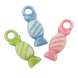 Colorful Acrylic Beads, Candy, 7x21mm, Hole: 3.5mm