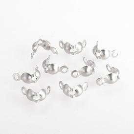 304 Stainless Steel Bead Tips, Calotte Ends, Clamshell Knot Cover