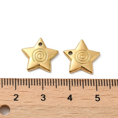 Ion Plating(IP) 316L Surgical Stainless Steel Charms, Star Charm