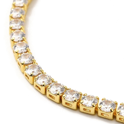 Clear Cubic Zirconia Tennis Bracelet, Brass Jewelry for Women, Lead Free & Cadmium Free